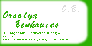 orsolya benkovics business card